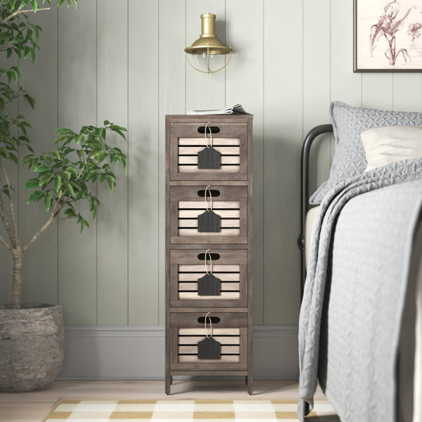 Laurel Foundry Modern Farmhouse Ouzts 4 Drawer Nightstand in Brown Wayfair Canada